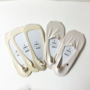 NWOT Ondo Cream Beige and Almond Beight No-Show Low Cut Socks Set (5 pair) Large